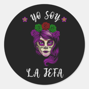 Mens Yo Soy La Jefa Dia De Los Muertos Day Of The Classic Round Sticker