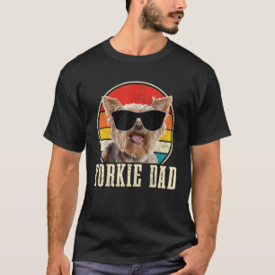 Mens Yorkie Dad Sunglasses Dog Vintage Yorkshire T T-Shirt