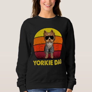 Mens Yorkie Papa Retro Vintage Yorkshire Terrier Y Sweatshirt