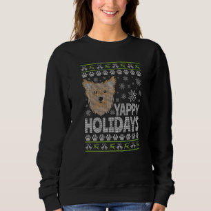 Mens Yorkie Ugly Christmas Yorkshire Terrier Sweatshirt