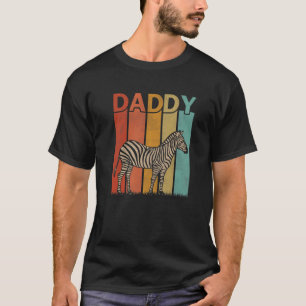 Mens Zebra Retro Style Vintage Daddy Graphic Fathe T-Shirt