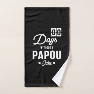 Mens Zero Days Without a Papou Joke Hand Towel