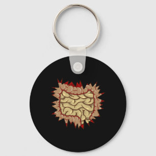 Mens Zombie Entrails Inside Guts Stomach Halloween Key Ring