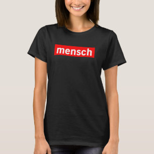 Mensch Red Logo Box Jewish Yiddish Good Honorable T-Shirt