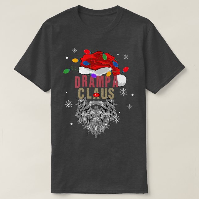 MensClaus Ugly Christmas Santa With Light Grandpa  T-Shirt (Design Front)