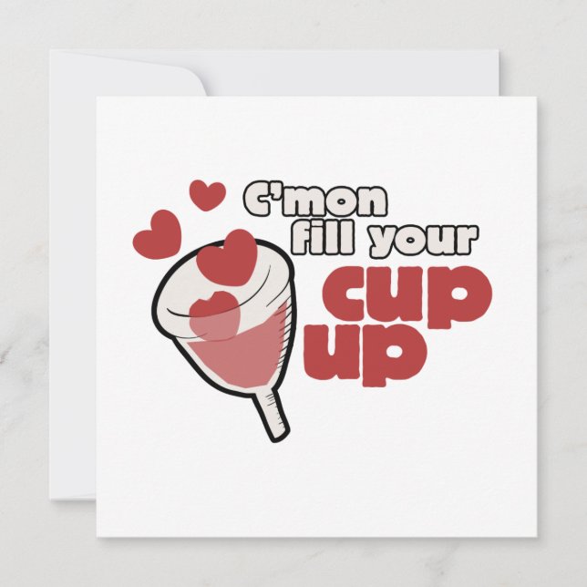 menstrual cup humour invitation (Front)