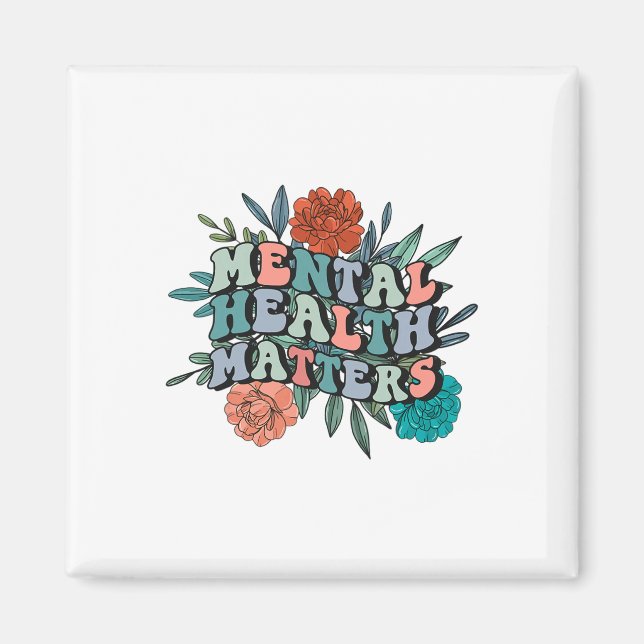 Mental Awareness Mental Health Problems Groovy Flo Magnet (Front)