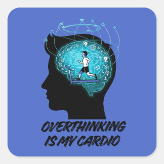 Mental Fitness Art – Train Your Mind Concept Square Sticker