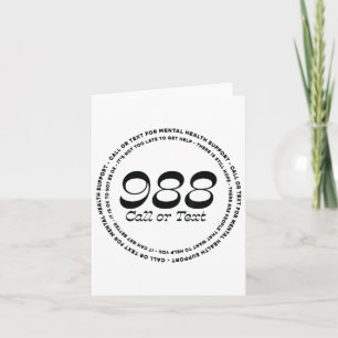 Mental Health 988 Suicide Prevention Card