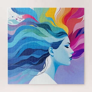 Mental health abstract art jigsaw puzzle