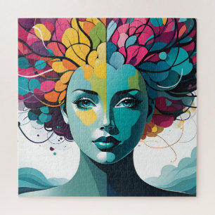 Mental health abstract art jigsaw puzzle
