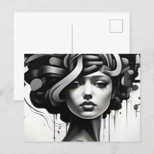 Mental health abstract art postcard