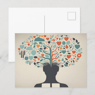 Mental health abstract art postcard