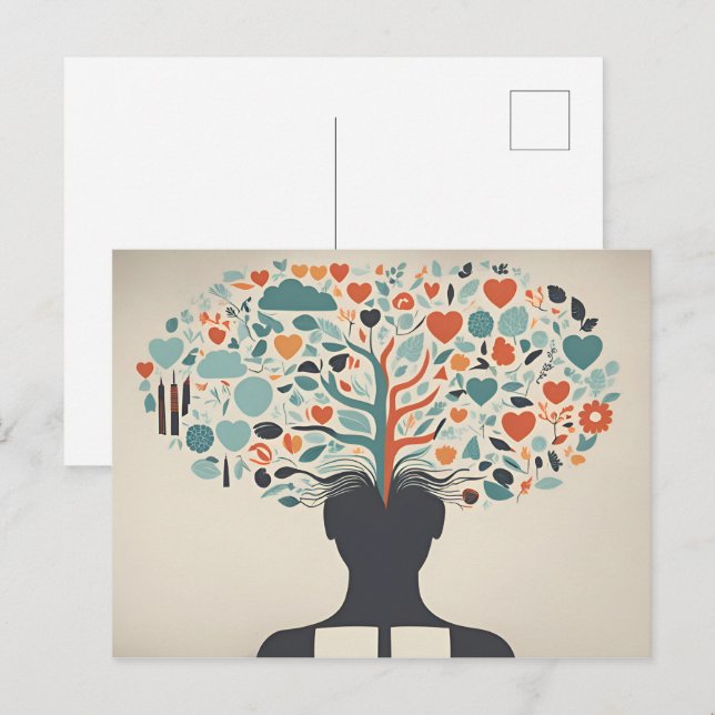 Mental health abstract art postcard (Front/Back)