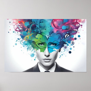 Mental health abstract art poster
