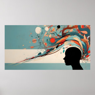 Mental health abstract art poster