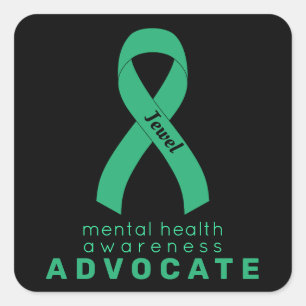 Mental Health Advocate Black Square Sticker