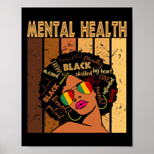 Mental Health Afro African American Black History Poster