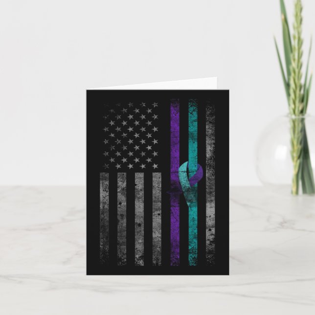 Mental Health American Flag Suicide Awareness 2024 Card (Front)