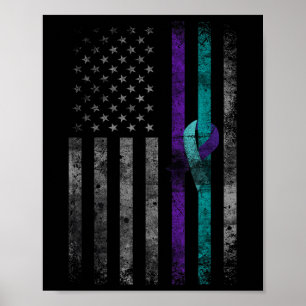 Mental Health American Flag Suicide Awareness  Poster