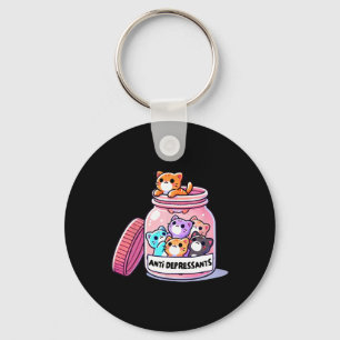 Mental Health Anxiety Cat Lover Depression Anti De Key Ring