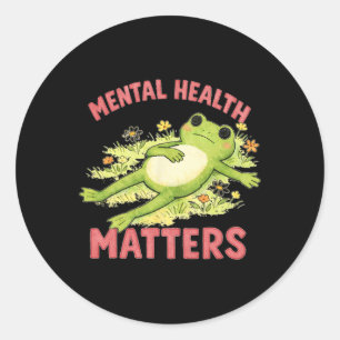 Mental Health Anxiety Frog Depression Adhd Therapi Classic Round Sticker