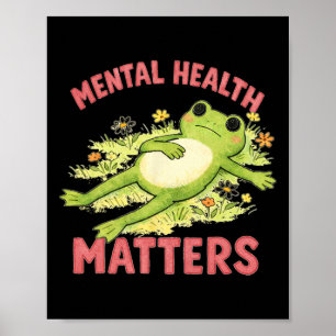 Mental Health Anxiety Frog Depression Adhd Therapi Poster