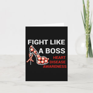 Mental Health Apparel Fight Like A Boss Heart Dise Card