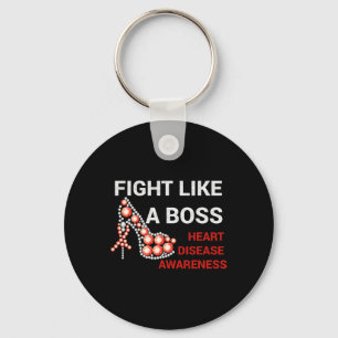 Mental Health Apparel Fight Like A Boss Heart Dise Key Ring