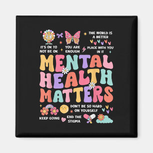 Mental Health Autism Awareness Month Groovy  Magnet