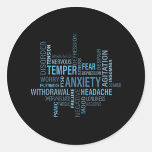 Mental Health Awareness Anxiety Depression Disorde Classic Round Sticker