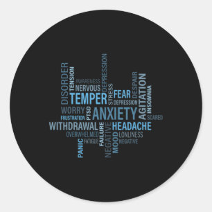 Mental Health Awareness Anxiety Depression Disorde Classic Round Sticker
