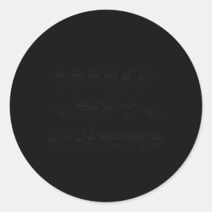 Mental Health Awareness ASL Sign Language Hands Mu Classic Round Sticker