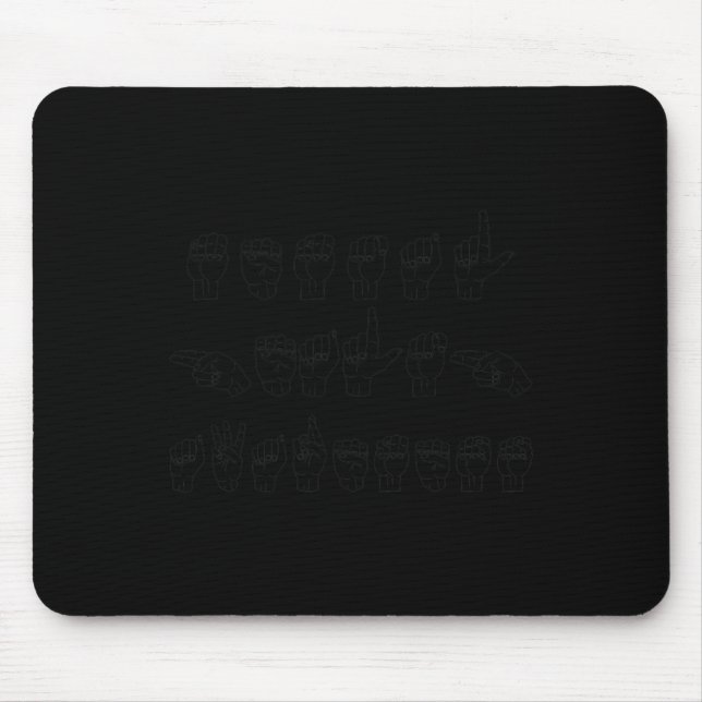 Mental Health Awareness ASL Sign Language Hands Mu Mouse Pad (Front)
