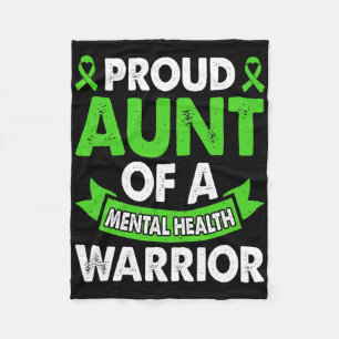 Mental Health Awareness Aunt Of Warrior Mental The Fleece Blanket