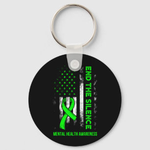 Mental Health Awareness Be Kind Sunflower Ribbon Key Ring