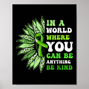 Mental Health Awareness Be Kind Sunflower Ribbon S Poster