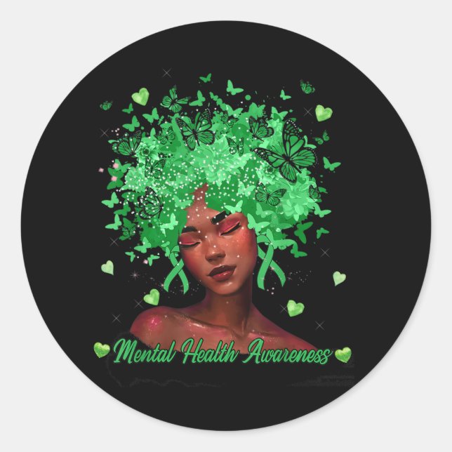 Mental Health Awareness | Be Kind To Your Mind Classic Round Sticker (Front)