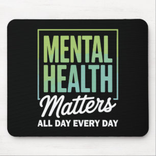 Mental Health Awareness Brain Illness Therapy Gree Mouse Pad