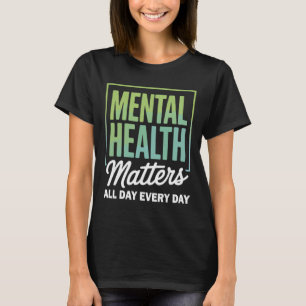 Mental Health Awareness Brain Illness Therapy Gree T-Shirt