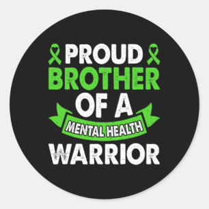 Mental Health Awareness Brother Of Warrior Mental Classic Round Sticker
