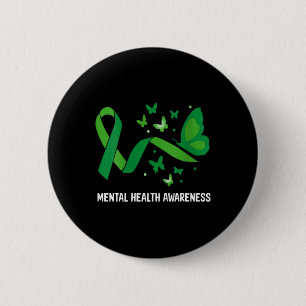 Mental Health Awareness Butterfly Sticker 6 Cm Round Badge
