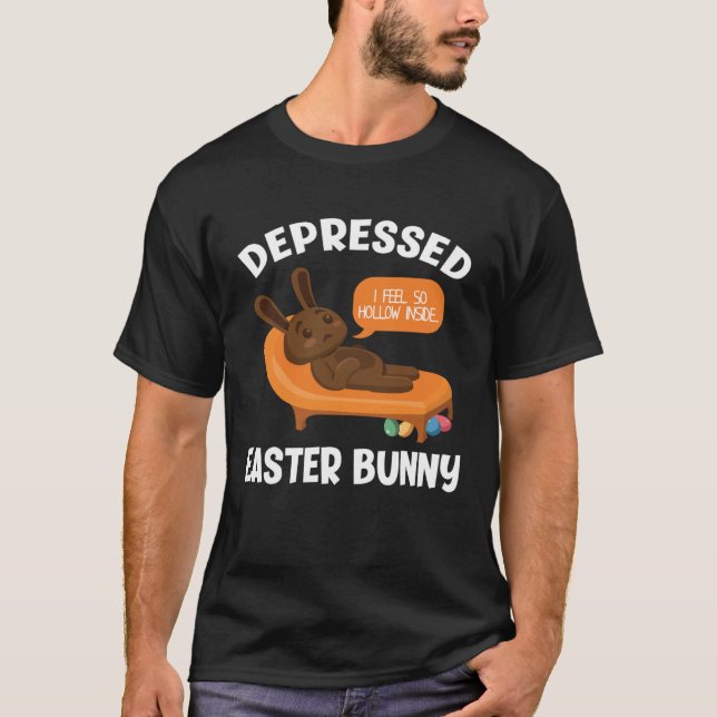 Mental Health Awareness Chocolate Bunny Funny East T-Shirt (Front)