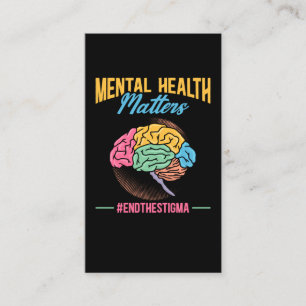 Mental Health Awareness Colourful Brain Business Card