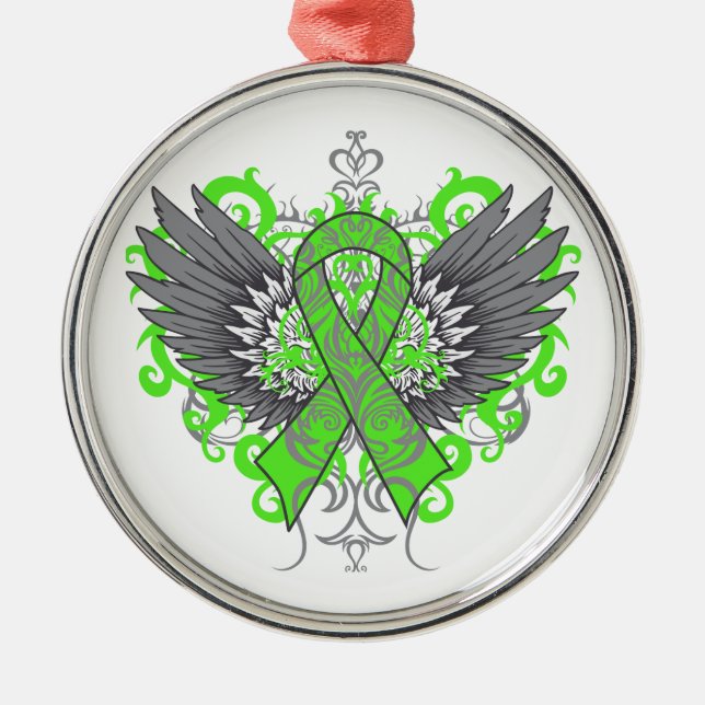 Mental Health Awareness Cool Wings Metal Tree Decoration (Front)