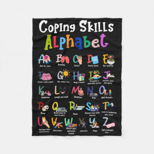 Mental Health Awareness Coping Skills Alphabet Cou Fleece Blanket