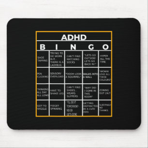 Mental Health Awareness Day Adhd Bingo Fun Gift  Mouse Pad