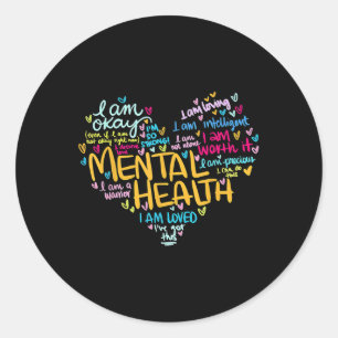 Mental Health Awareness Depression Heart Classic Round Sticker