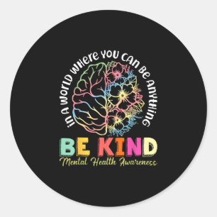 Mental health awareness depression prevention classic round sticker