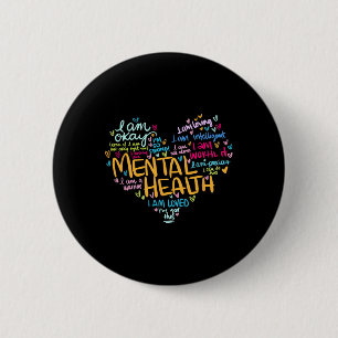 Mental Health Awareness Depression Pullover Heart 6 Cm Round Badge